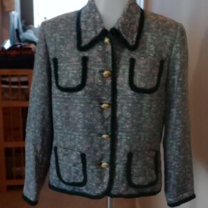 Vintage silk jacket gold buttons Ann Crimmins for Umi collection jacket size 10